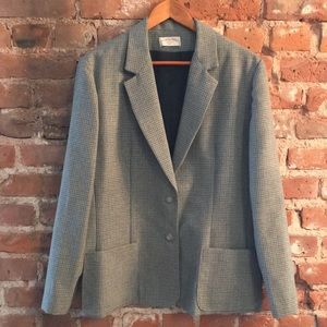 Vintage Blue and Green Plaid Blazer